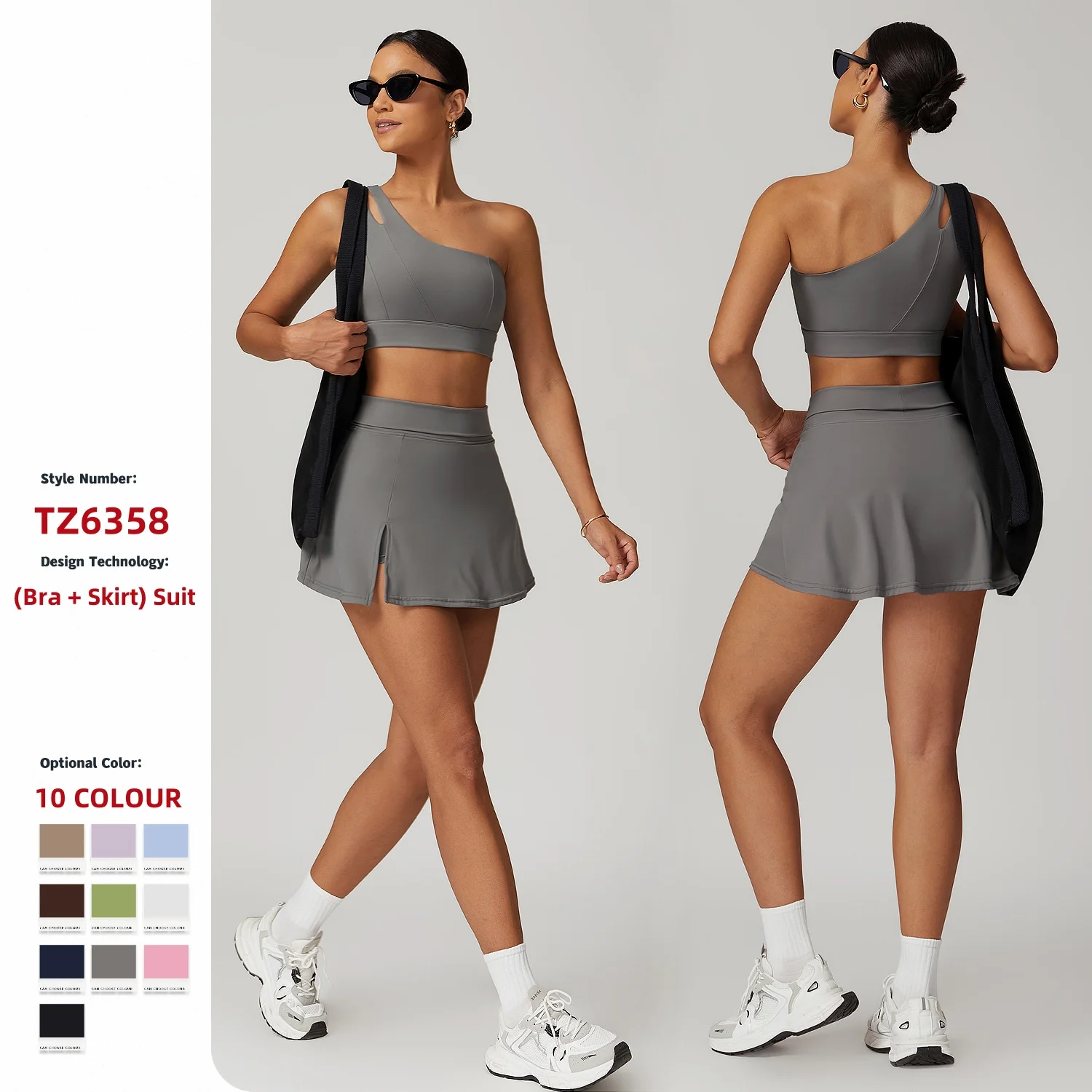 Factory Custom Golf Tennis Skirt with Shorts 2 Piece Set Custom Sports Fitness Gym Wear for Women Tennis Skirt Bra Set