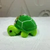 Plush turtle-gold buckle solid color green