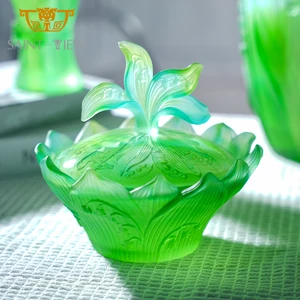 Custom Crystal Spice Cosmetic Green Christmas Ramadan Storage Bakhoor Box Jars Luxury Set Wholesale