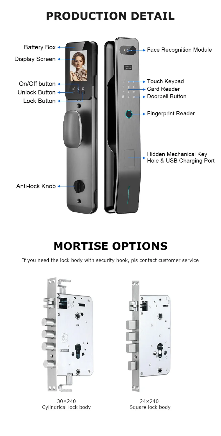 Unlock Antitheft Manufacture Office Smart Lock Rfid Card Scan Digital