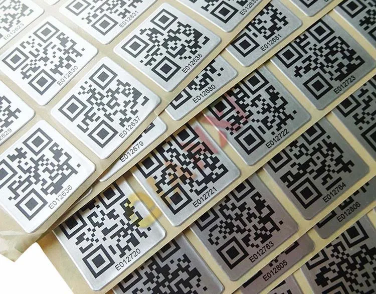 Serial Number Metal Plates Stainless Steel Qr Code Barcode Tags