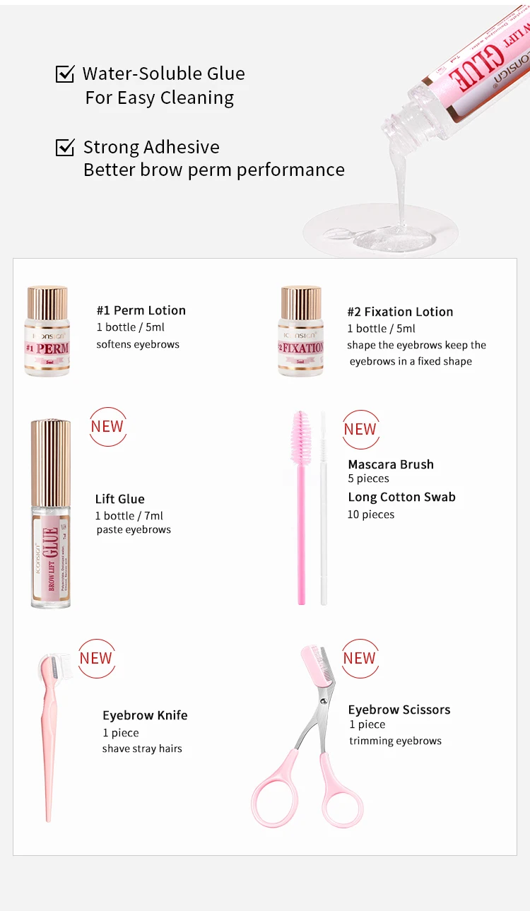 2022 Professional Iconsign Brow Lift Kit With New Tools Vegan Eyebrow