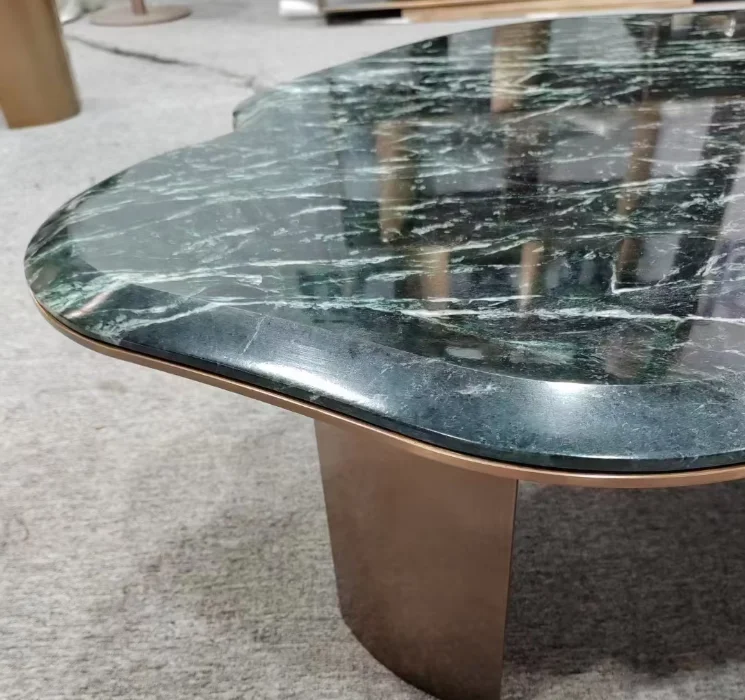 product ydstone luxury dining table in for  green featuring stone veneersuitable for home office-2