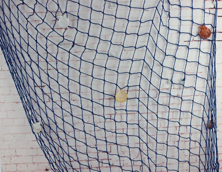 fish net decoration , blue fishnet