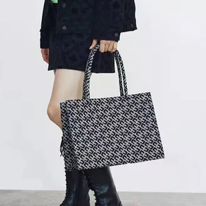 Wholesale Printed Canvas Ladies Fashion Tote Bag Shoulder Women Shopper Handbag Purse