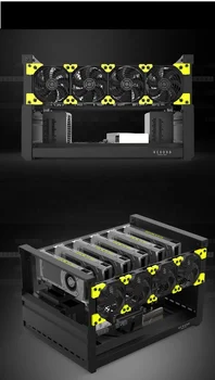 6GPU VEDDHA T3 Aluminum Stackable Open Air Case for ATX Gaming