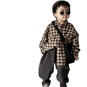 Autumn New Korean Casual Unisex Pants Boys and Girls Thick Wide-Leg Harem Loose and Washed