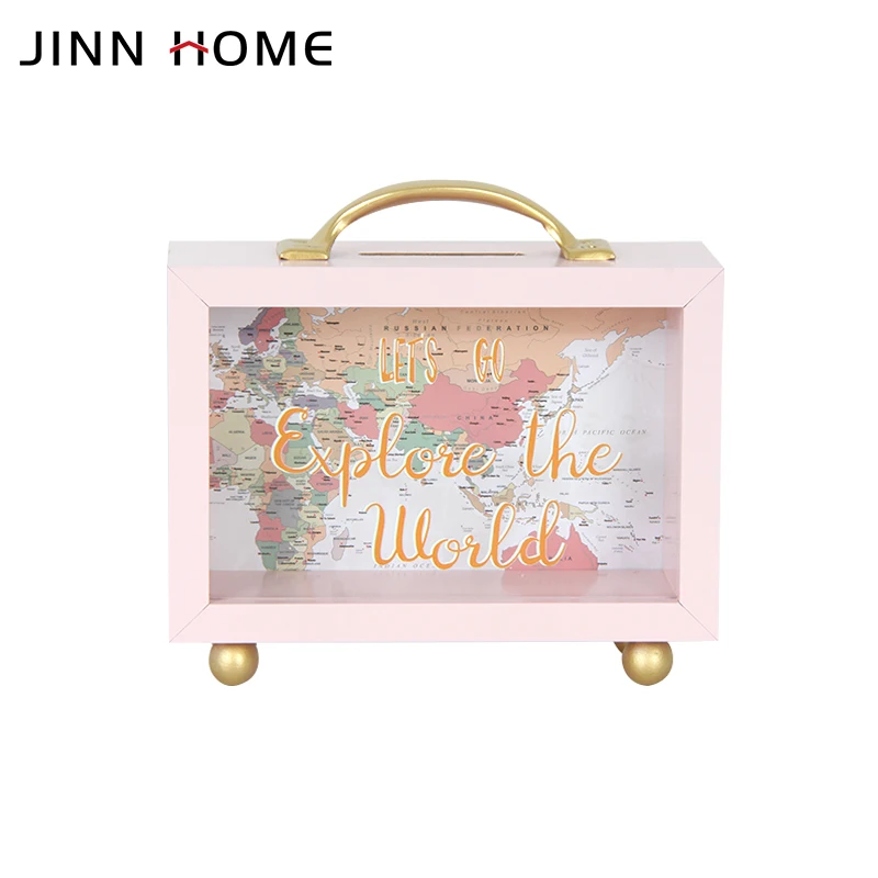 Копилка с ручкой, деревянная коробка для денег с рамкой, Свадебная коробка, копилка для экономии денег, подарок для пары для детей и взрослых