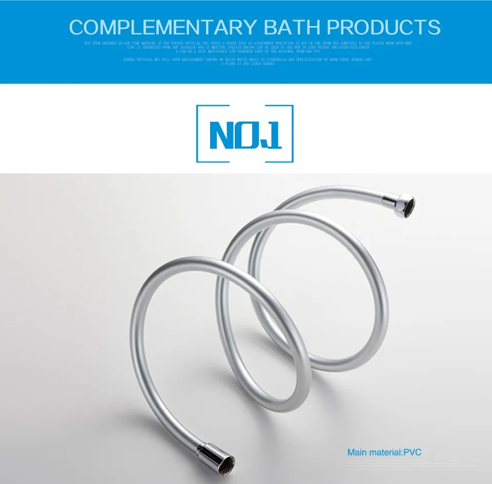 Gappo Bathroom Flexible Shower Hose Soft Rubber Sliver Color 1.5m G47