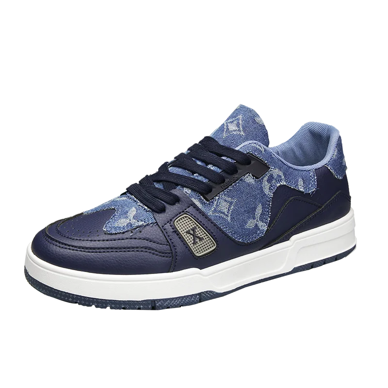 LV Monogram Denim Trainer Sneakers 1A7S51  Sneakers, Sneakers blue, Lv  sneakers mens