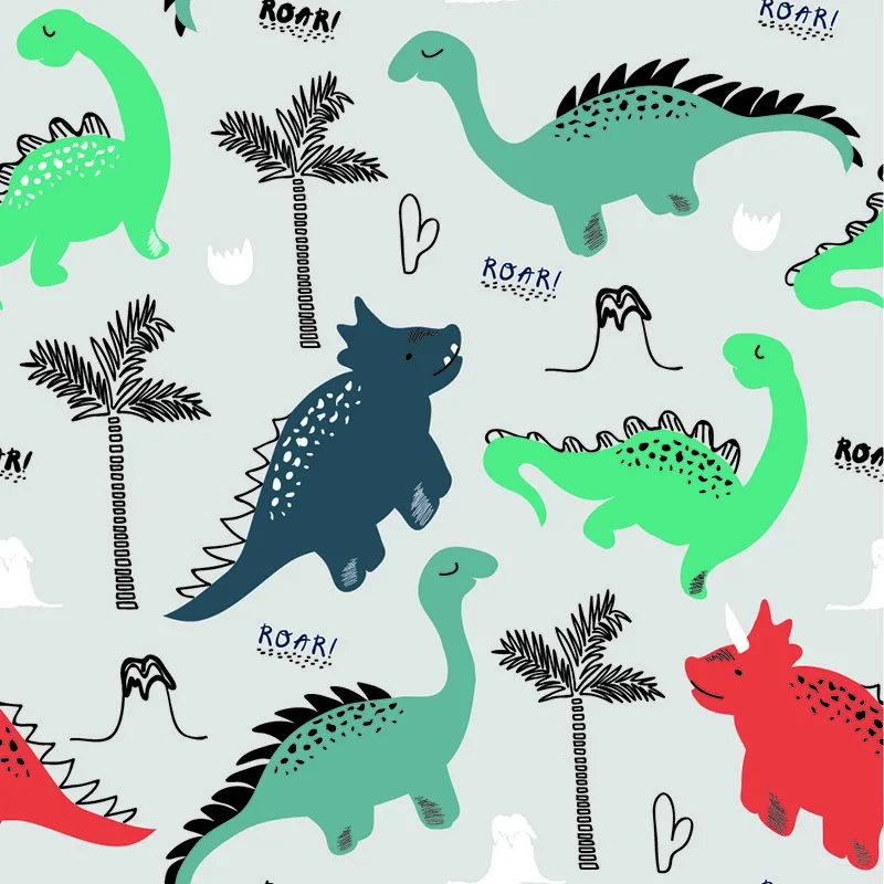 Оптовая продажа, тканый вязаный высококлассный рисунок динозавра, высококачественная ткань с цифровым принтом для брюк, повседневная одежда для куртки и платья