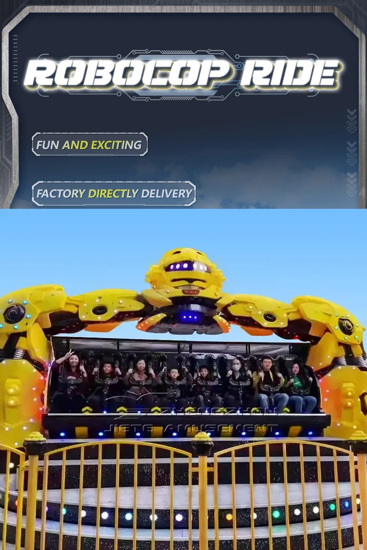 Funfair kids amusement rides fiberglass commercial popular customized theme park robocop ride for sale
