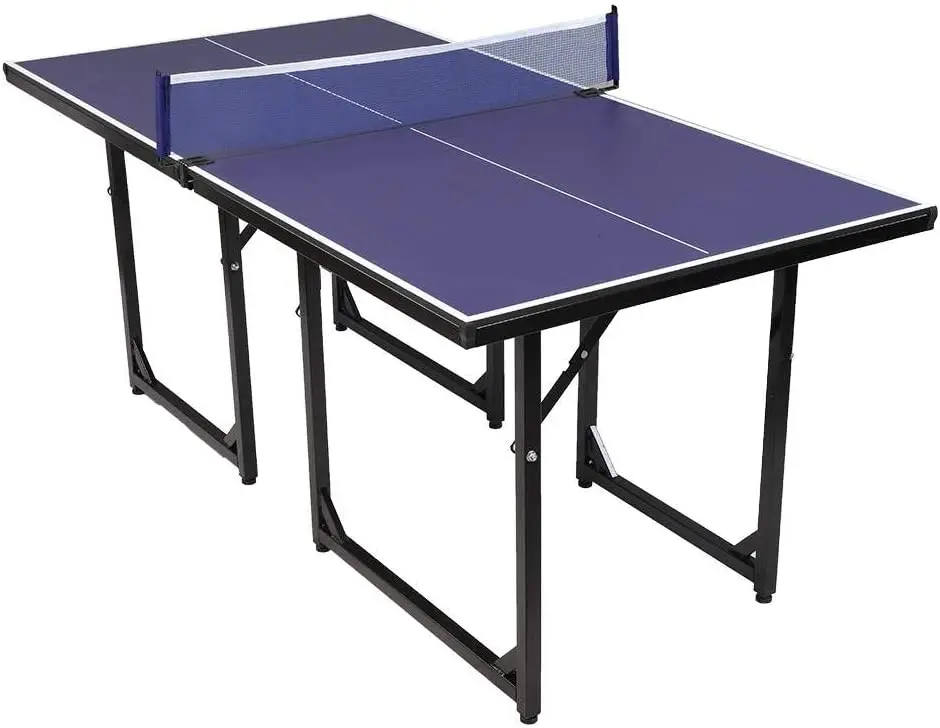 IUNNDS Indoor Small Mini Table Tennis Table Set, Folding PingPong Table Kids Game Set Compact Storage Fits in Most Closets