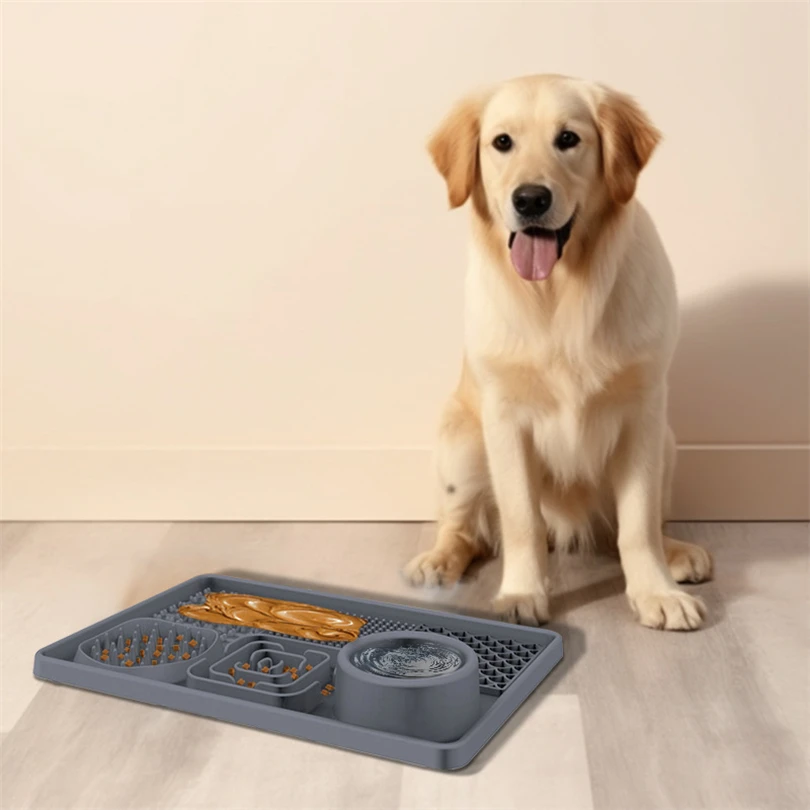 Pet Licking Pad Pet Food Utensils Dog Slow Food Mat Meal Mat Suction