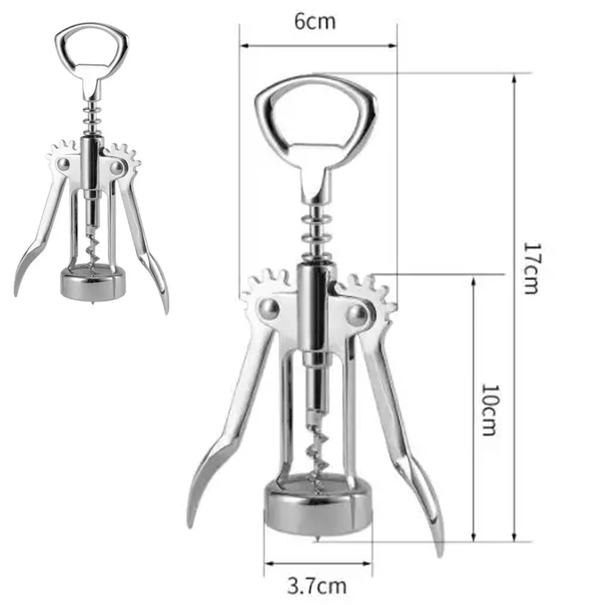 Stainless Steel Wing Corkscrew Wine Opener Heavyduty Metal Wine Opener