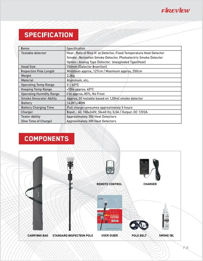 Fire Detector Tester Fire Testing Equipment Made In Korea Smartphone