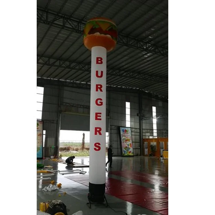Burger Shop Fast Food Advertising Customized Inflatable One Leg air Dancer with Blower for Sale