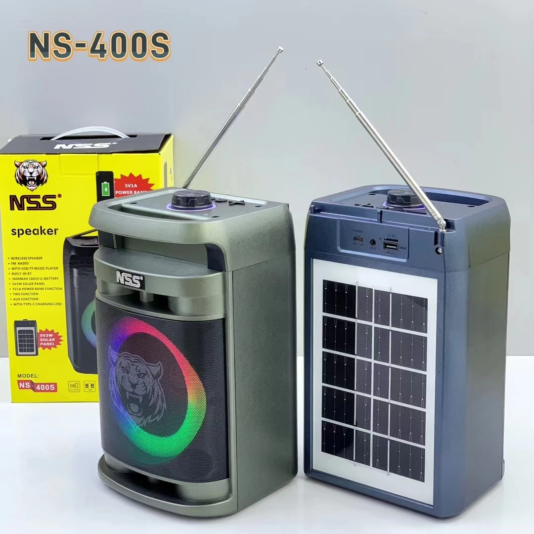 Solar Cell Portable Speaker Fm Radio Portable Mini Speaker With