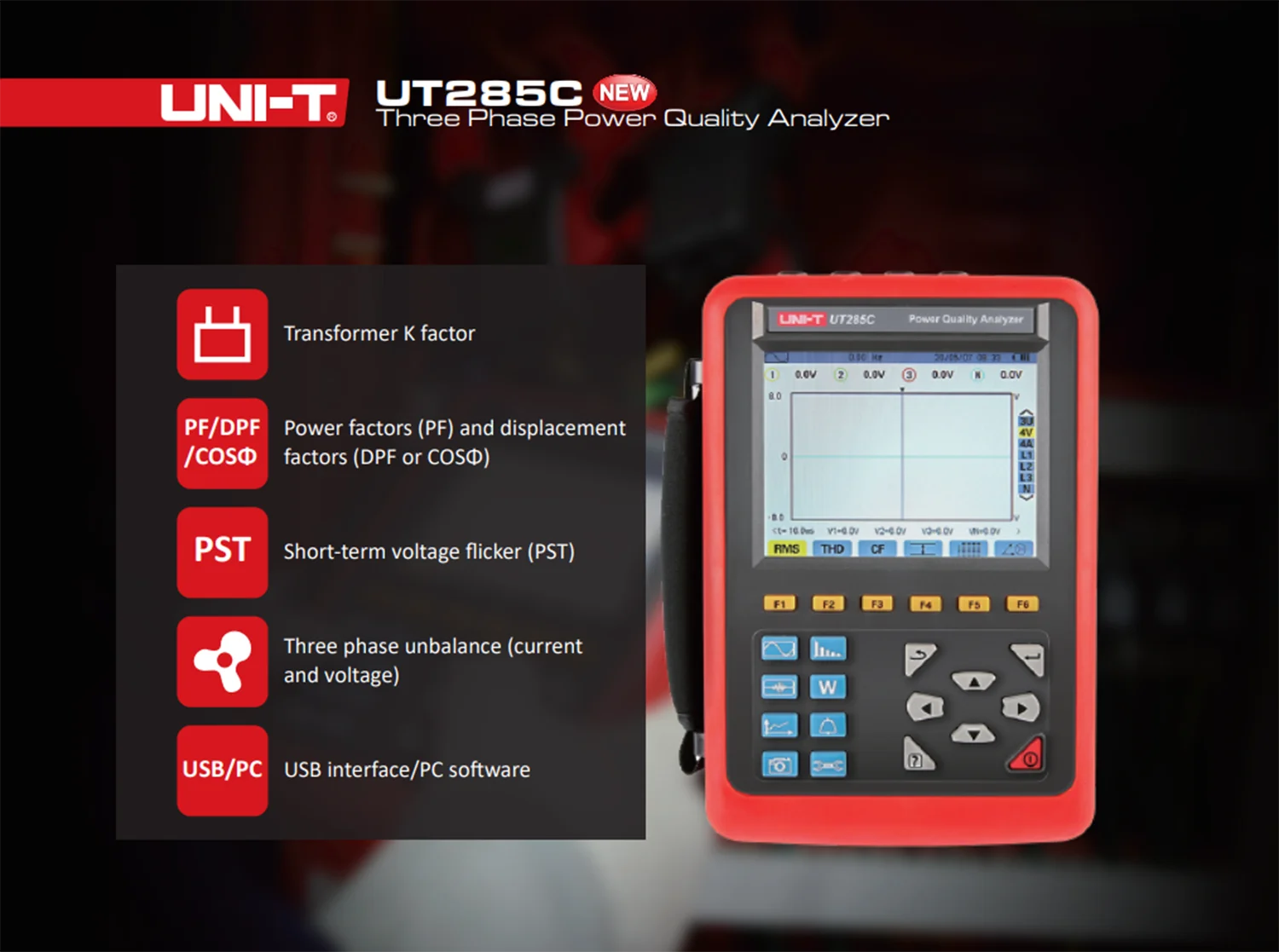 Unit Ut285c 3 Phase Power Quality Analyzer Harmonics Power Quality