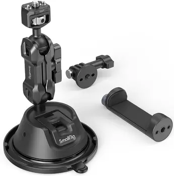 Smallrig Suction Cup Mount for Gopro with Anti-Twist Pin, Metal Windshield Car Mount Outside, Dash Mount for Vlogging - 4275