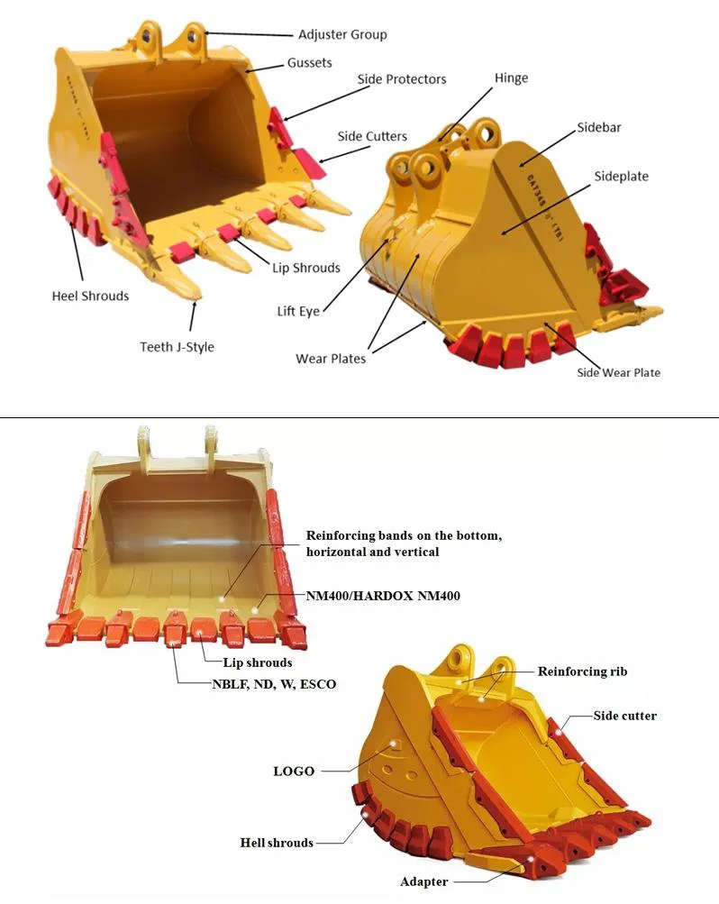 Monde New Excavator Rock Bucket Mining Bucket Severe Duty Heavy Duty