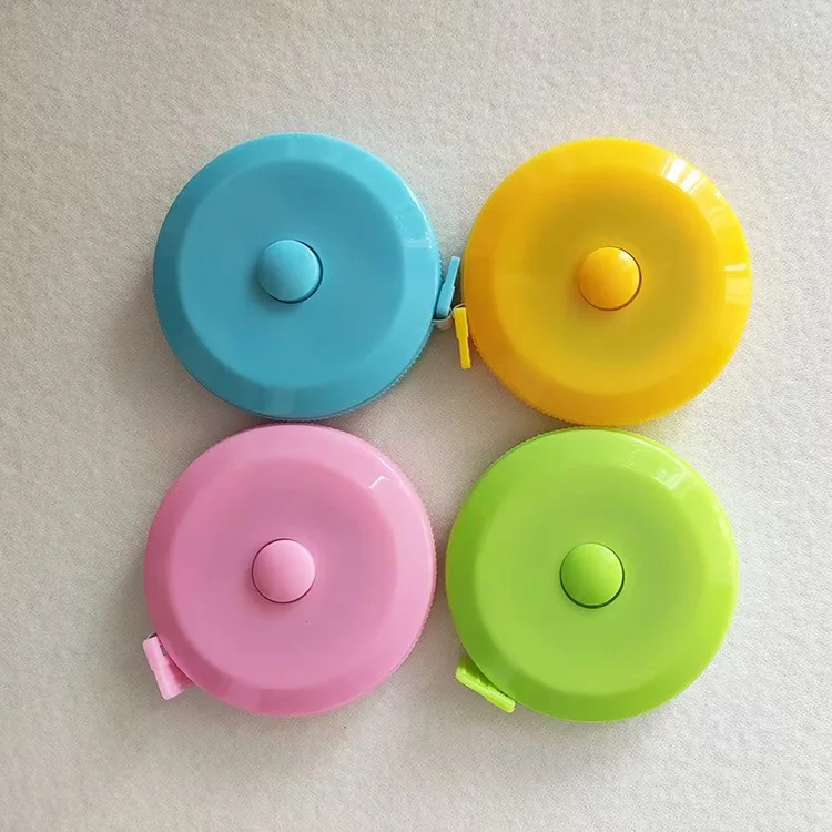 Colored Mini Round Telescopic Leather Tape Measure 1.5m Soft Ruler with Advertising Logo Gift in Stock preview 2