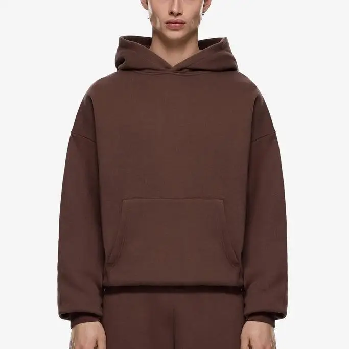 500 GSM Black Cropped Oversized Hoodies Men Screen Print