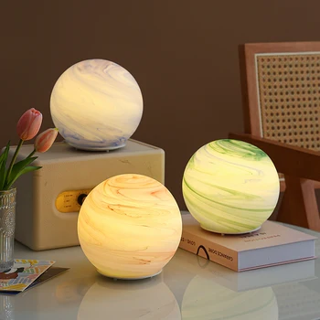 Planetary Lights Rotating Cloud Sea Night Lights Distant Mountains Ideal Glass USB Desk Lights Fantasy Night Decoration