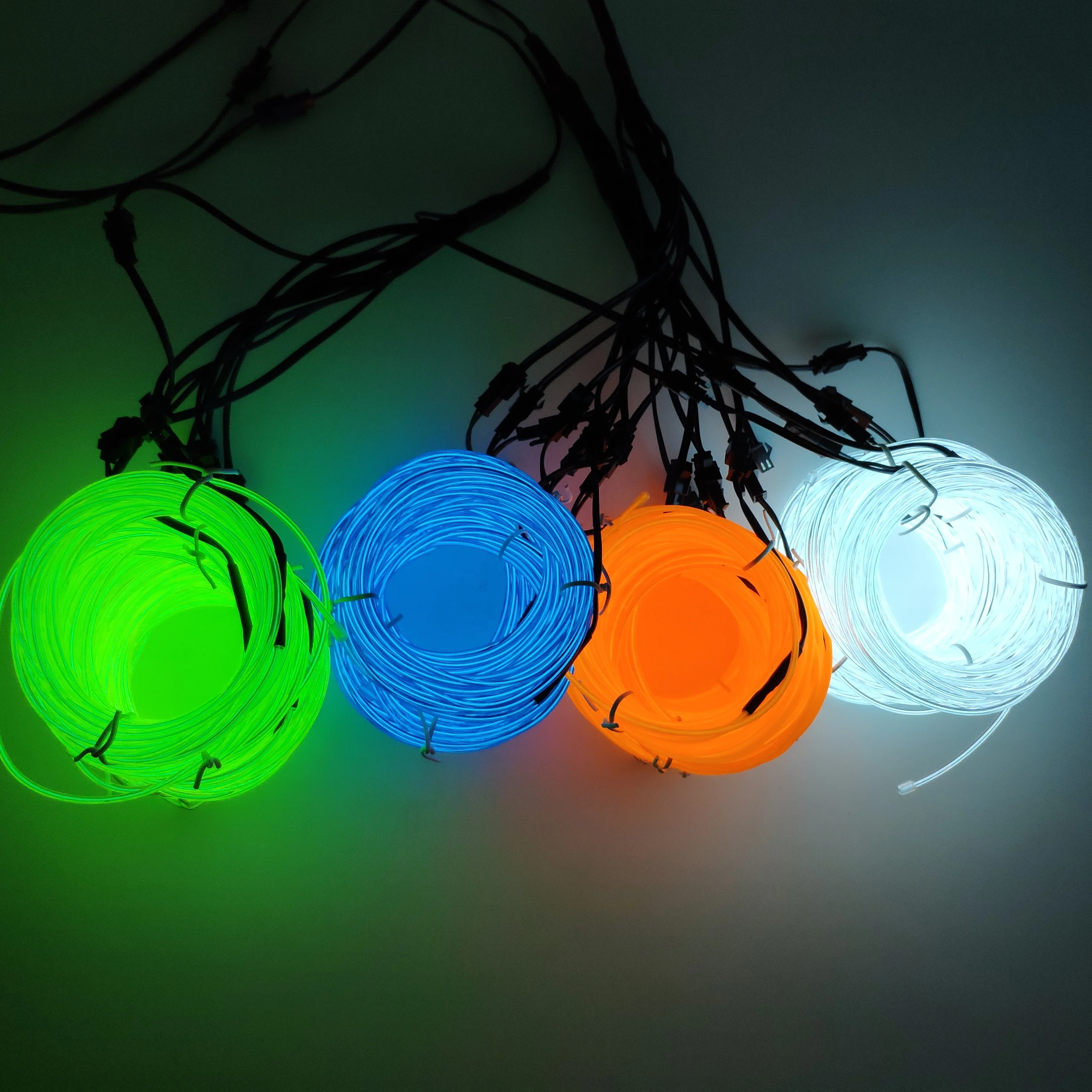 Biqing 3 Ft/1M EL Wire Light,Neon Glowing Electroluminescent Wire Light Kit Cuttable DIY EL Wire Strip 3Mode Stay/Slow/Fast Flash With Battery Pack For Cosplay Party Decoration(Ice Blue