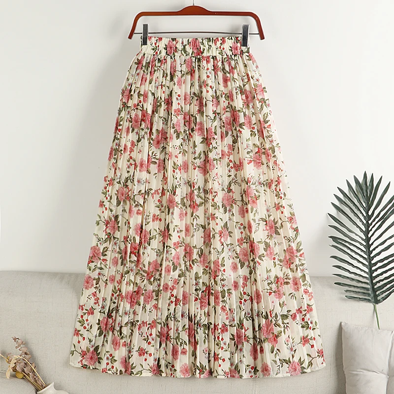 Shop Our Spring/summer Midi Skirts with Retro Floral Prints