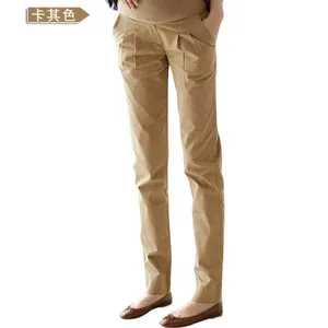 Maternity Wear High Waist Breathable Cotton Maternity Pants Casual Style Solid Color Safe Baby Autumn and Winter