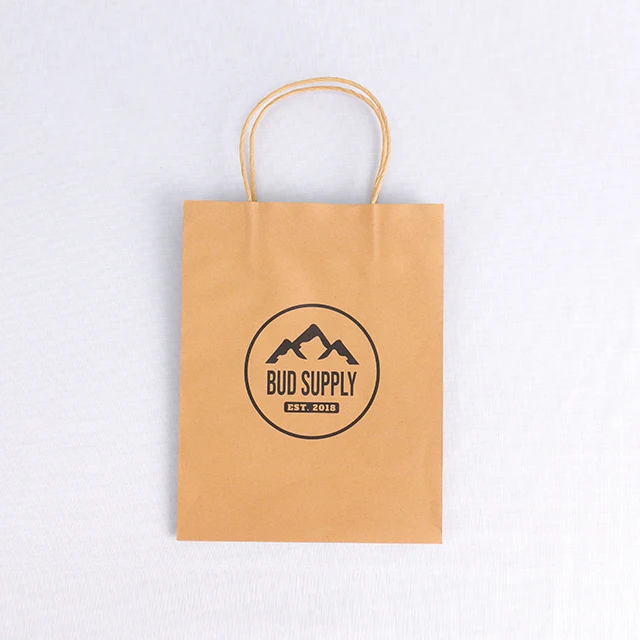 Factory Price Custom Printing Goods Packaging Kraft Paper Bag With Rope details