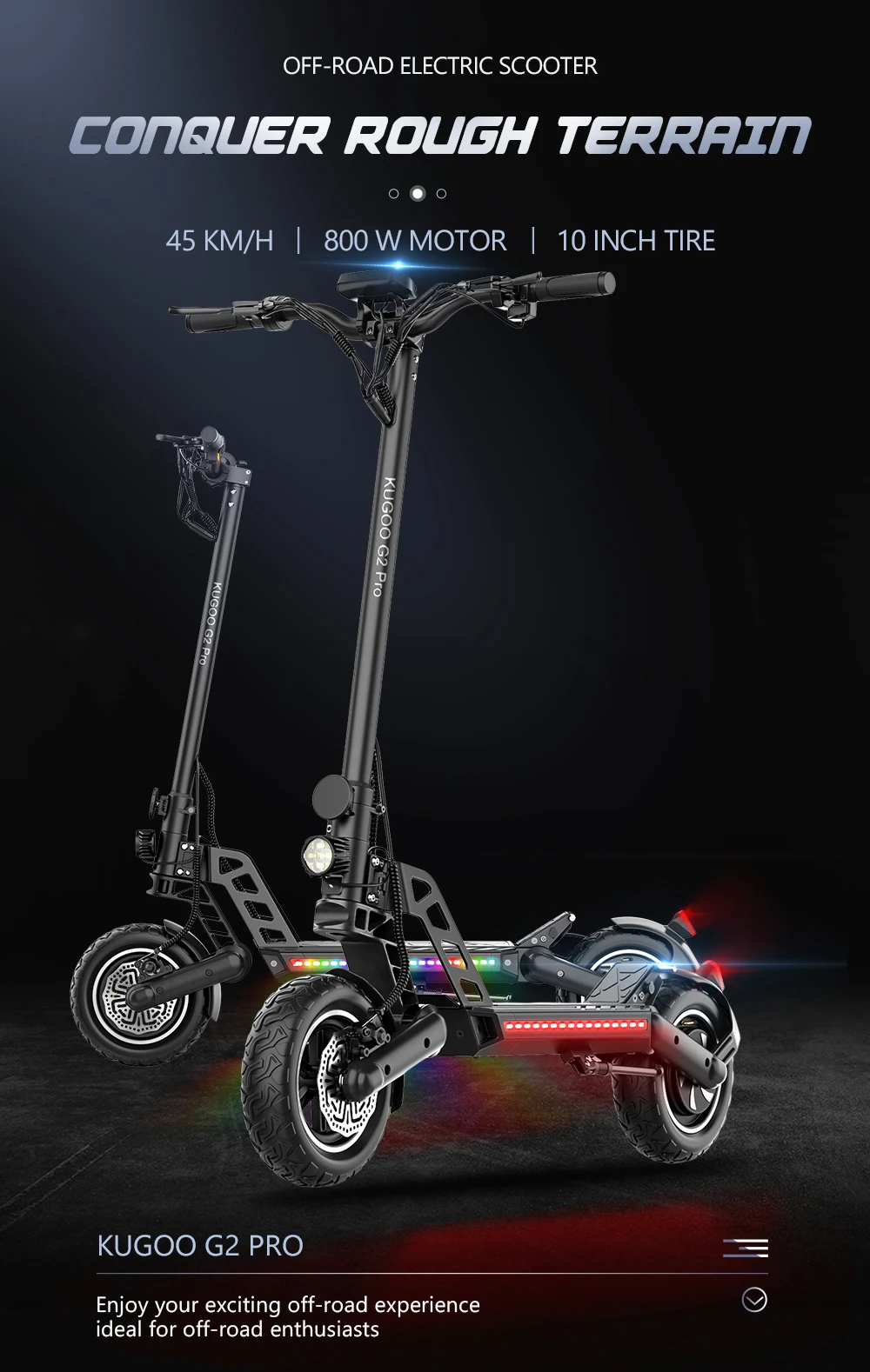 Kugoo G2 Pro 800w Motor Foldable Electric Scooter For Adults 48v/12.5