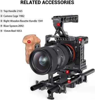 SmallRig Universal Lens Support with 15mm LWS Rod Clamp for Diameter 50mm to 140mm Lenses - BSL2681 product image