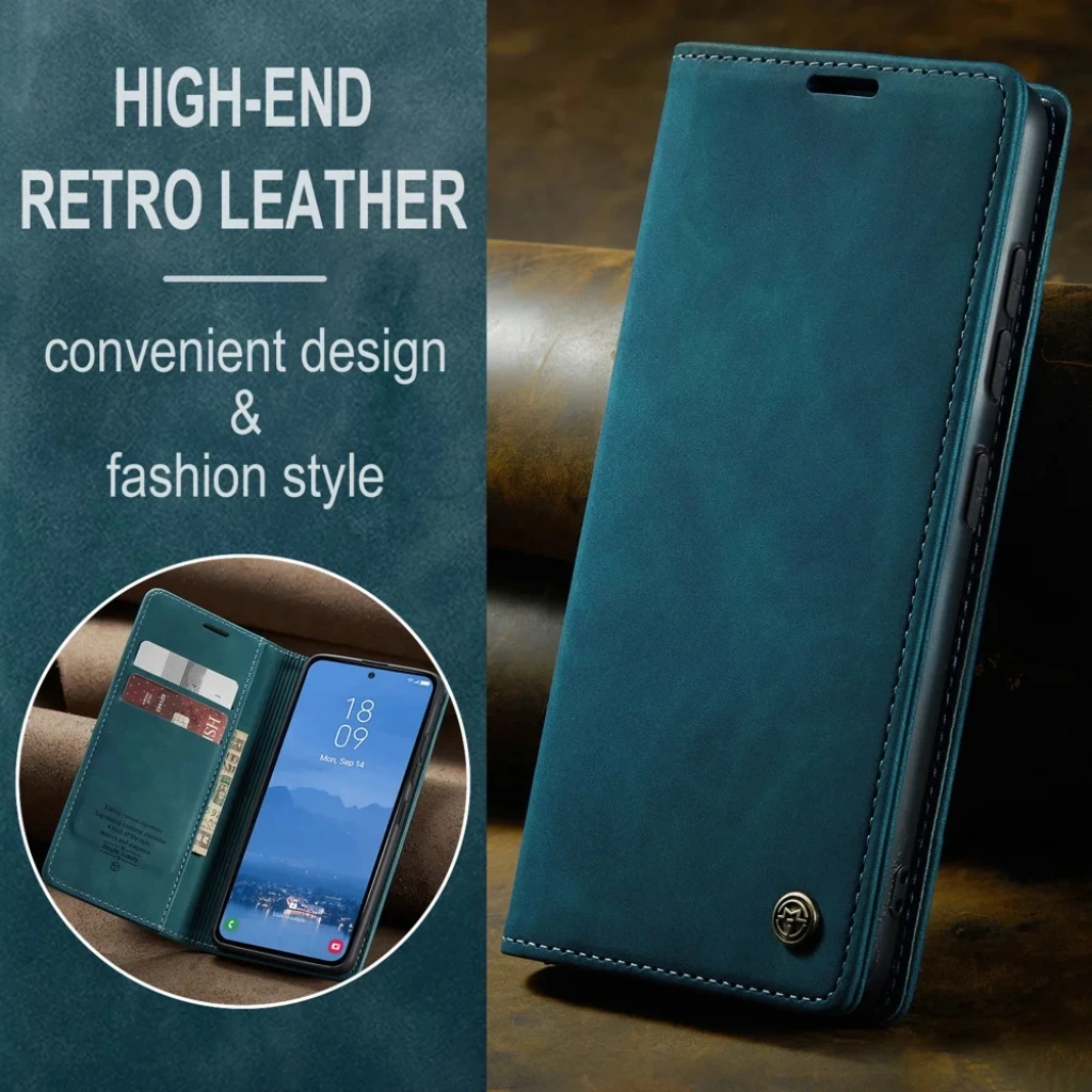product wallet case for samsung galaxy s25 fe pu leather stand cover with card slots  kickstand-8