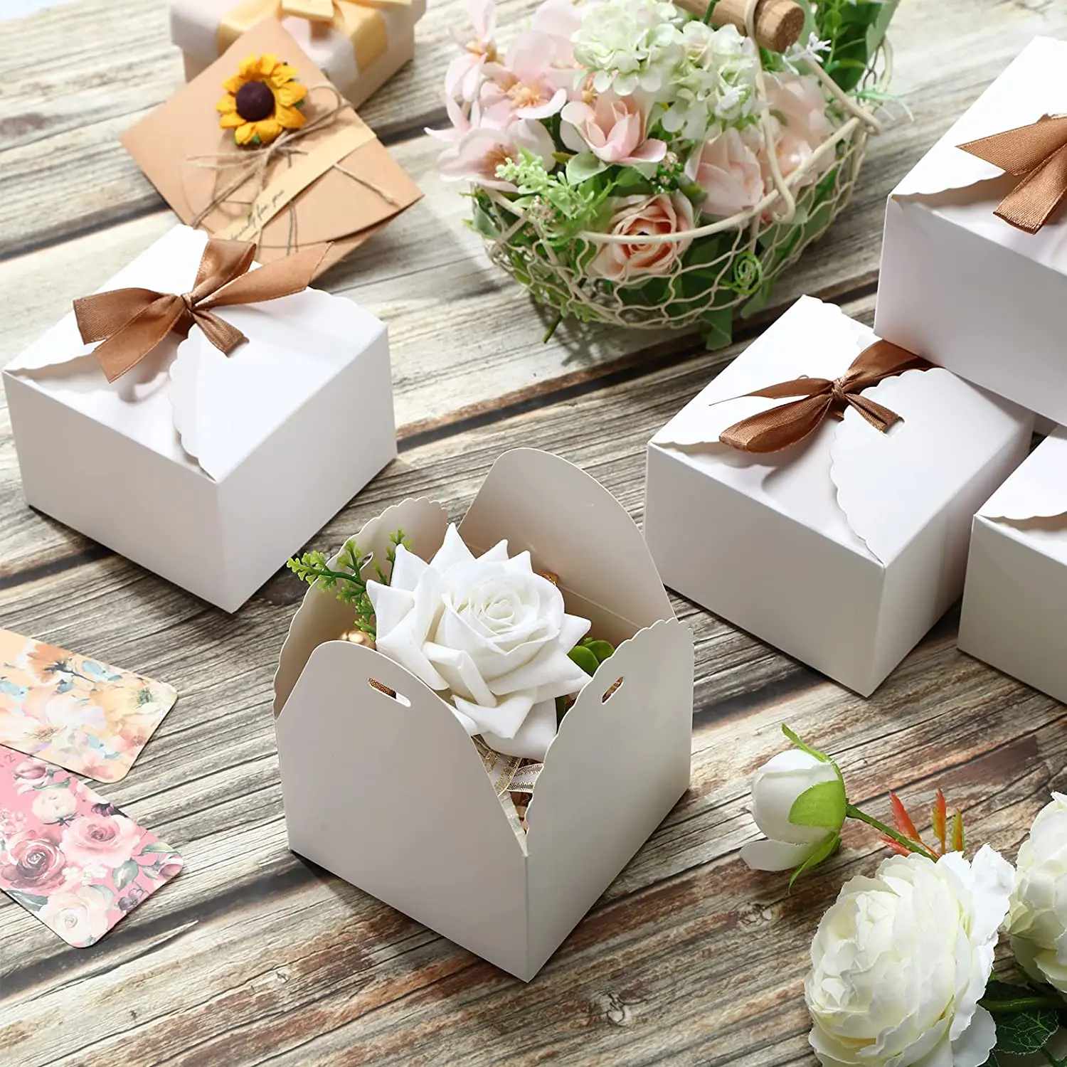 Luxury Pink White Gift Boxes Kraft Folding Paper Gift Boxes For Cookie