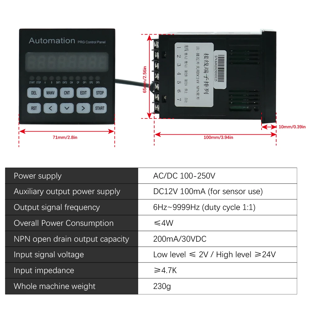 AC/DC 100-250V Programmable Stepper Motor Servo Motor  Pulse Generator KH-01 Single Axis CNC Controller