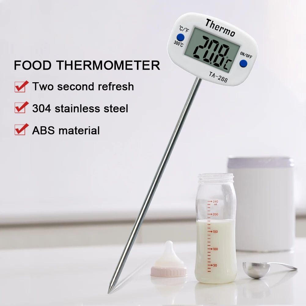 Yieryi Digital Food Thermo meter Meat Cooking Kitchen Thermo meter BBQ  Grill Temperature meter for Cooking Baking milk