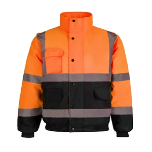 Waterproof Custom High Visibility Heavy Industrial Construction Engineer  Reflective Safety Coat Workwear Warmer Hi Vis Jacket