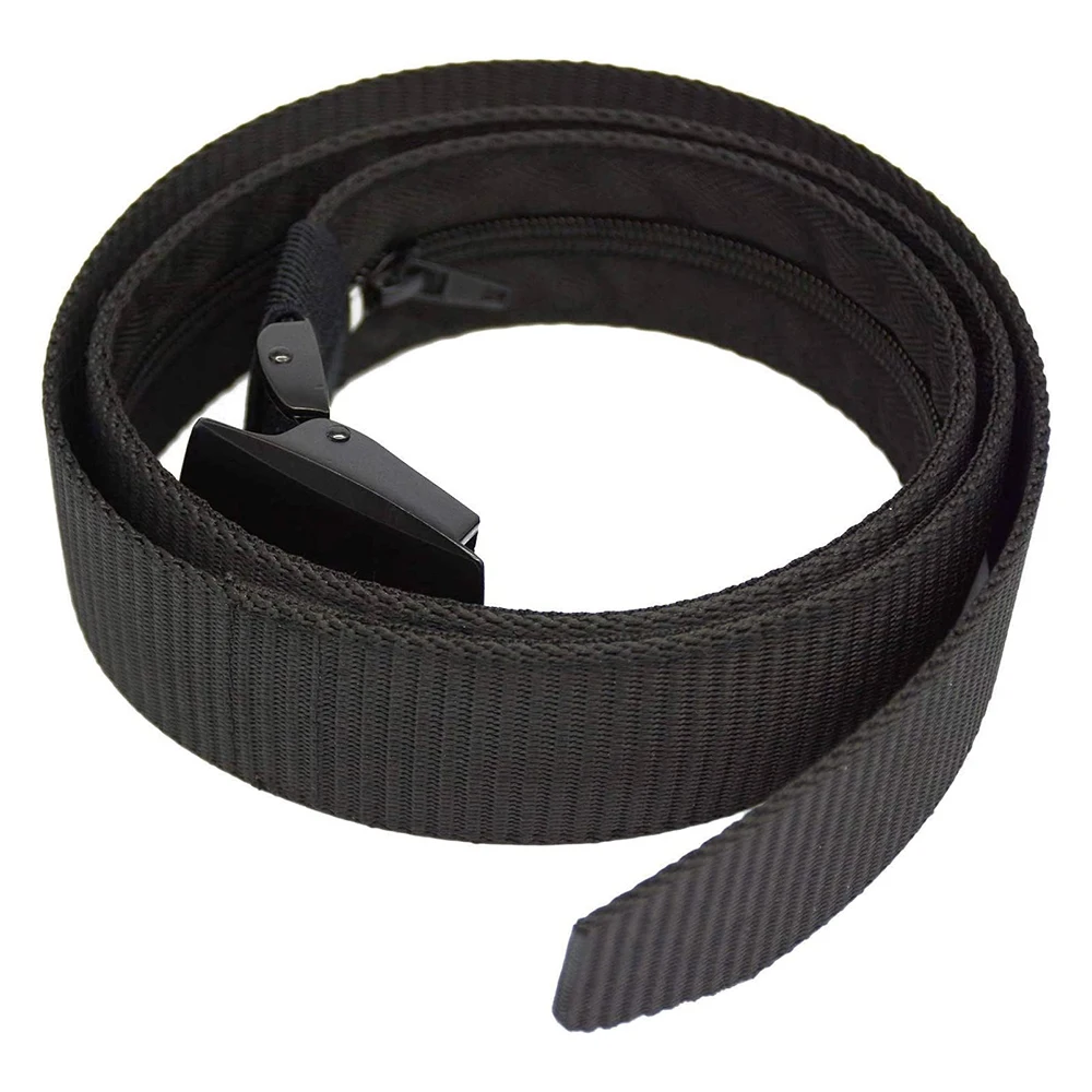 Travel Men High-quality Durable Nylon Tactical Belts with Zinc Alloy Buckle Security Money Belt with Hidden Money Pocket
