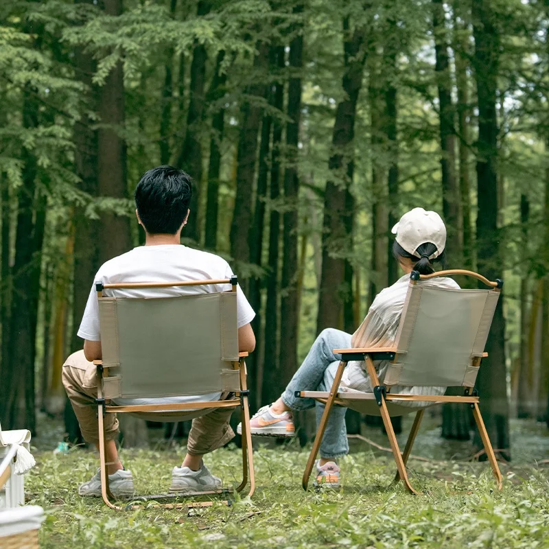 Benjia Stackable Portable Camp Kermit Wood Metal Camping Chair Folding Chairs for Camping Picnic