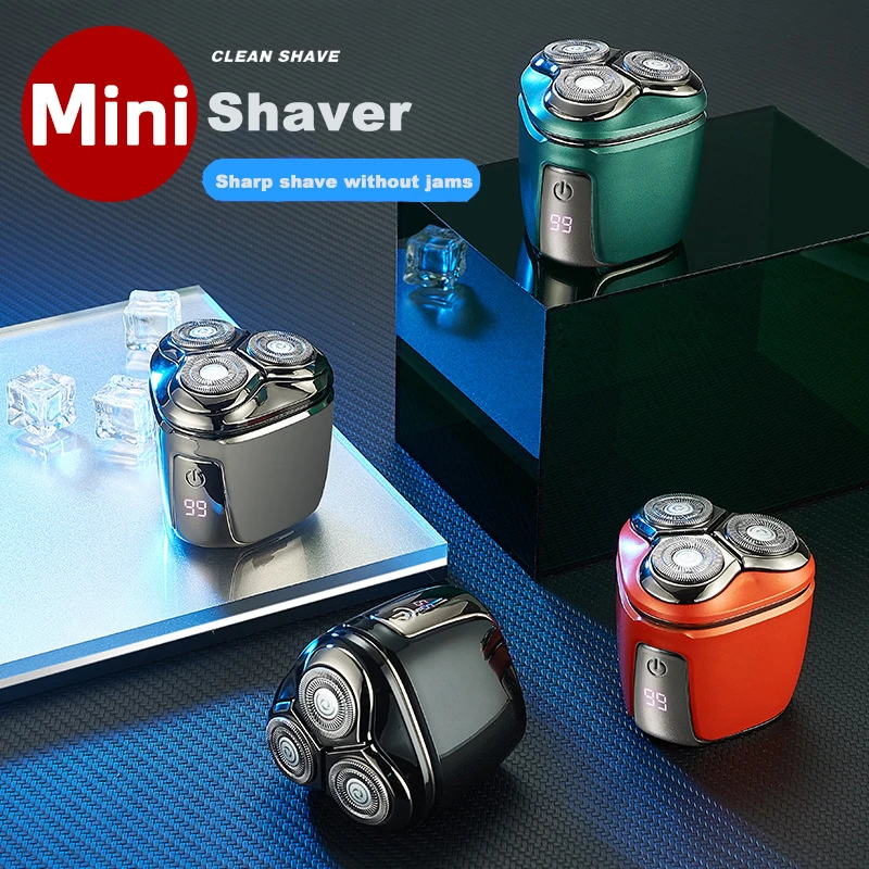 Rechargeable Mens Beard Trimmer Mini Shave Portable Electric Shaver Lcd ...