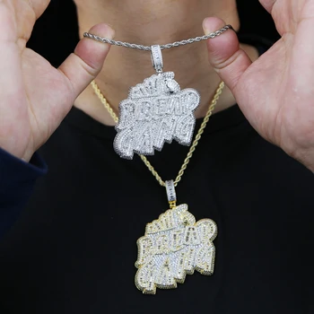 BREAD GANG store Money Bag Silver Color Edition Iced Out Pendant