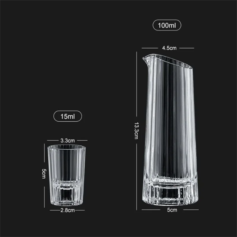 Juice Water Drinking 15ml Vertical Striped Clear Whiskey Shot Glass