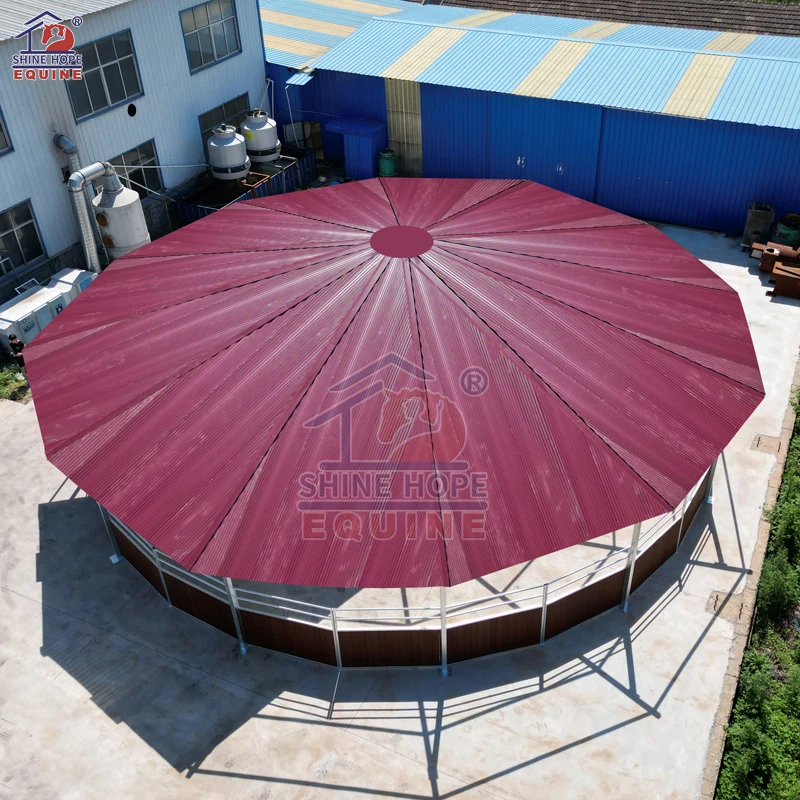 Dia.10m Covered Lunging Area Metal Frame Round Pen Cover Lunging Arena ...