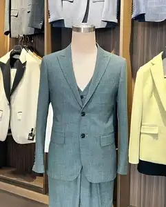 Classic Style Men's Business Suit 3-Piece Sets Slim Fit Bespoke Velour Plus Size Fashion Hot Selling Pleated Breathable Design