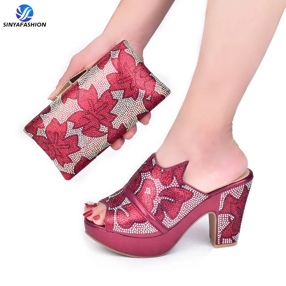 2023 High Quality Full Rhinestone Shoe And Purse Match Sets Luxury Shoe