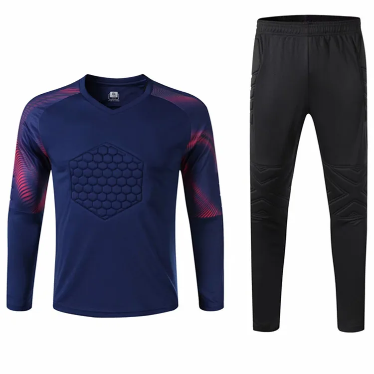 Football goalkeeper suit Kids/Adult long sleeved trousers outdoor sportswear Set 