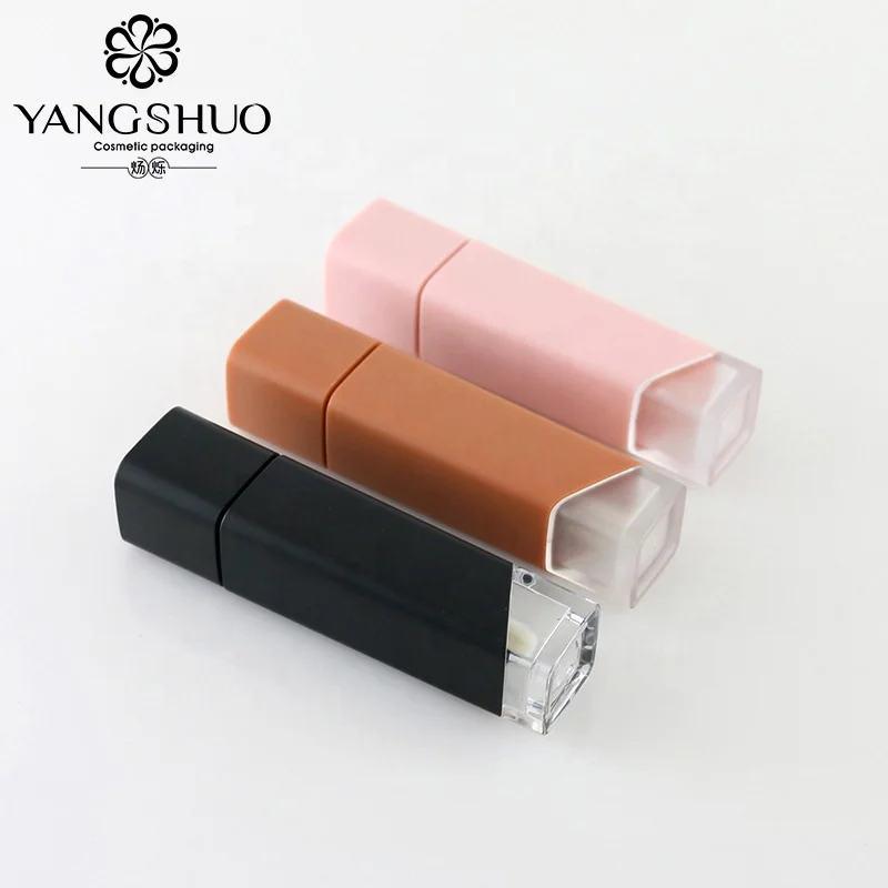 Customizable Unique square Lip Gloss Tube Empty Lip Gloss Container 5ml Cosmetic Packaging Plastic Tubes  Wholesale