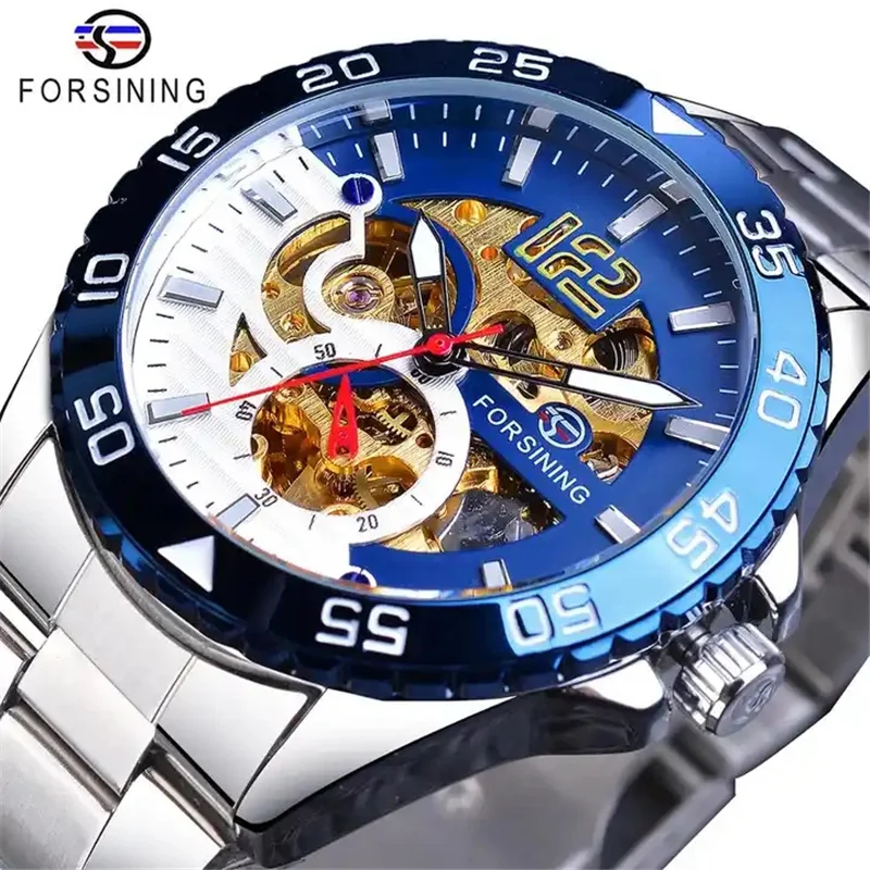 Men's Waterproof Automatic Skeleton Mechanical Watch OEM - Main Image